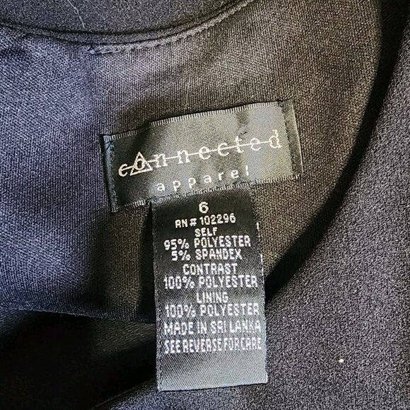 Connected Apparel Jumpsuit Womens Size 6 Solid All Black Cold Shoulder Zip Up - Picture 4 of 6